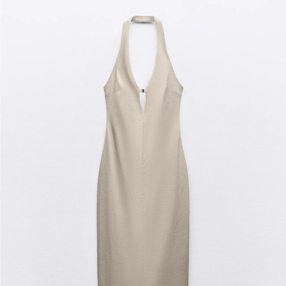 Stretch Midi Halter Dress: Zara